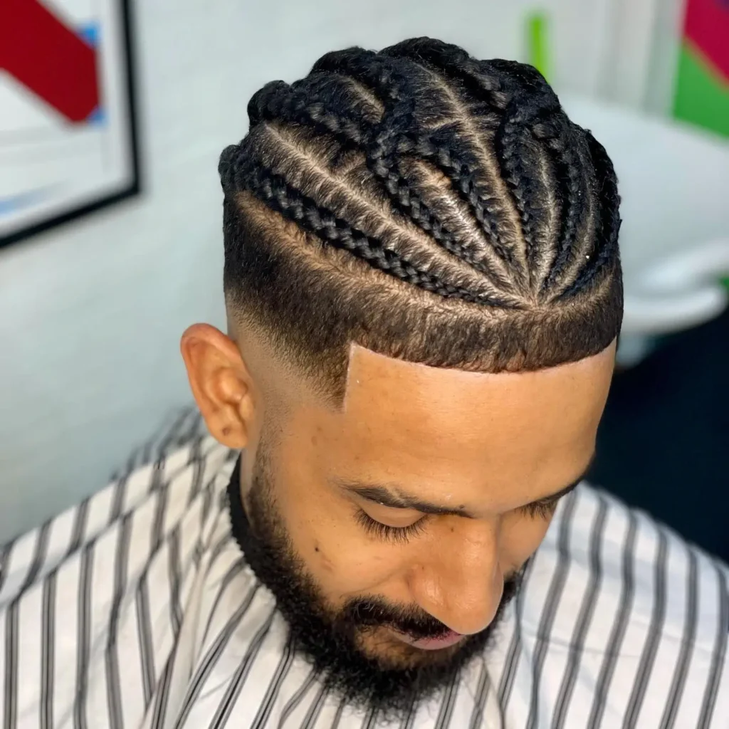 long hair masculine cornrows