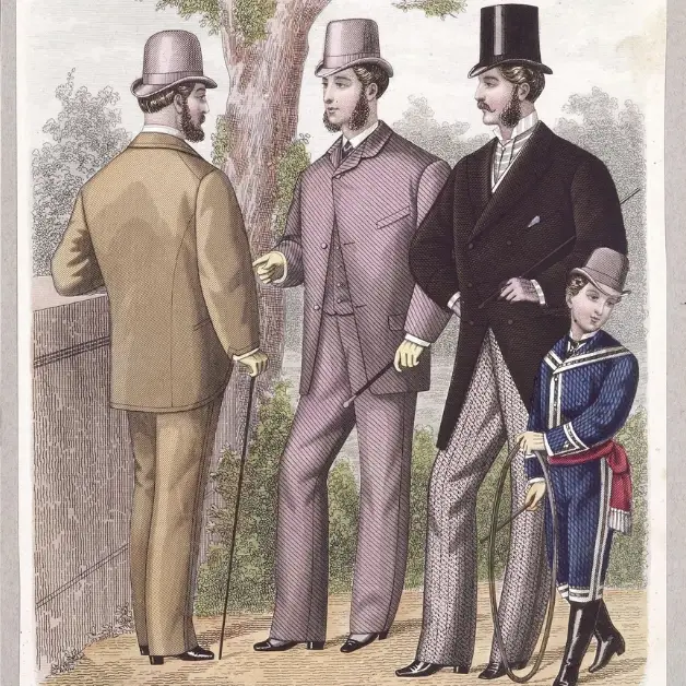 1870s men's fashion daywear and evening wear