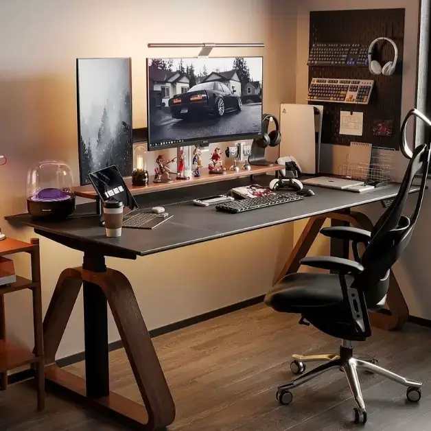 industrial masculine home office desk