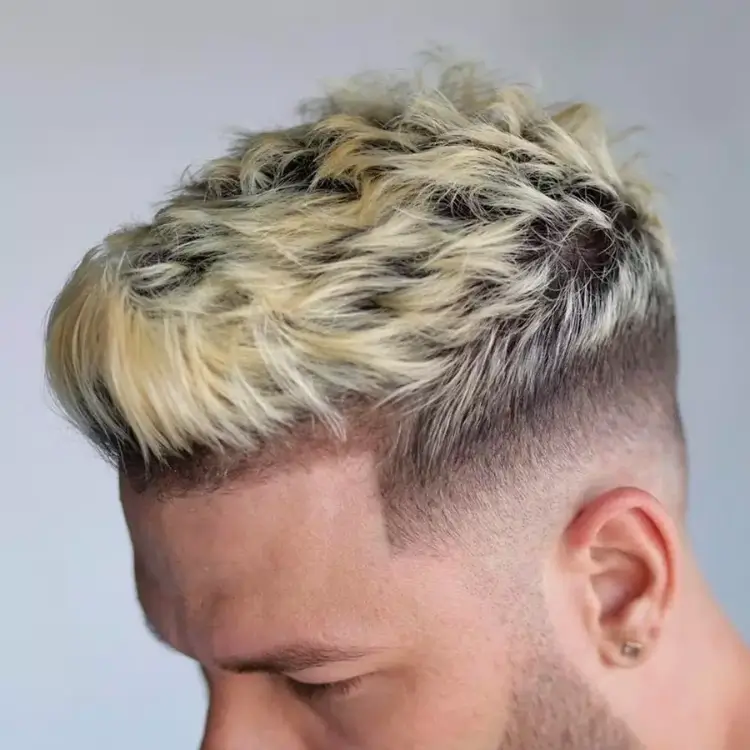 fade hairstyle blonde for men