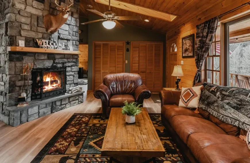 masculine living room rustic